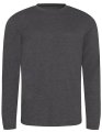 Heren T-shirt AWDis Long Sleeve Tri-Blend T heather Charcoal